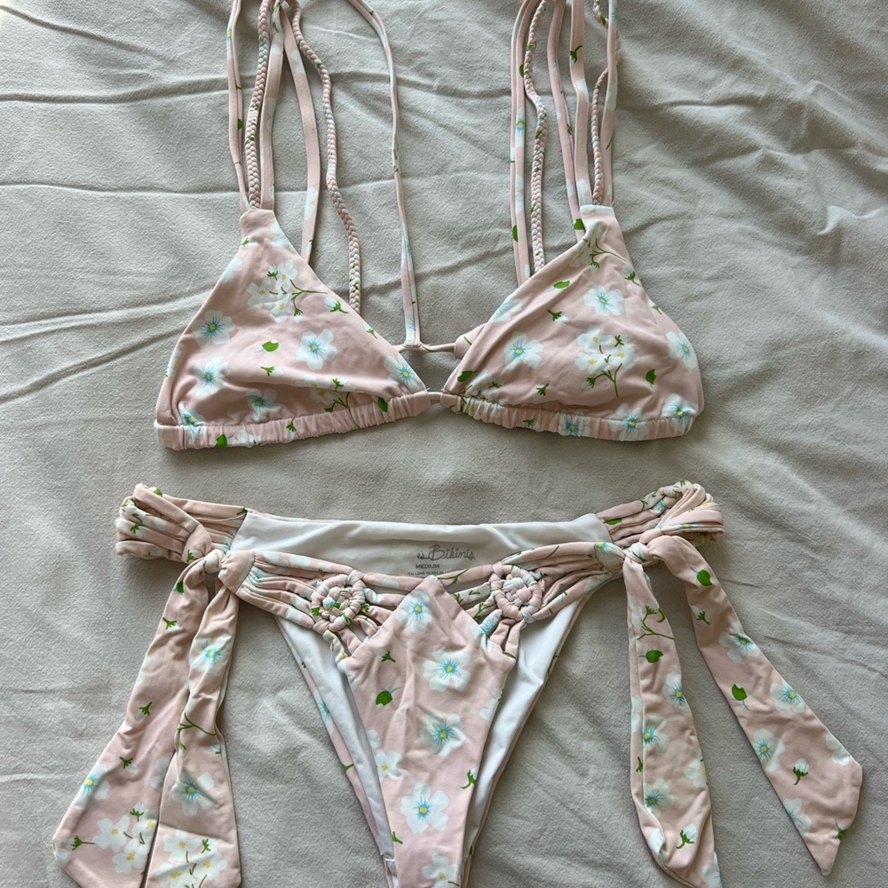 Frankie's Bikinis Floral Light Pink Bikini